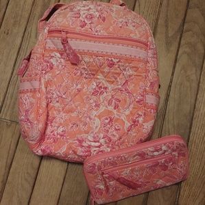 Small Vera Bradley Bookbag and Wallet